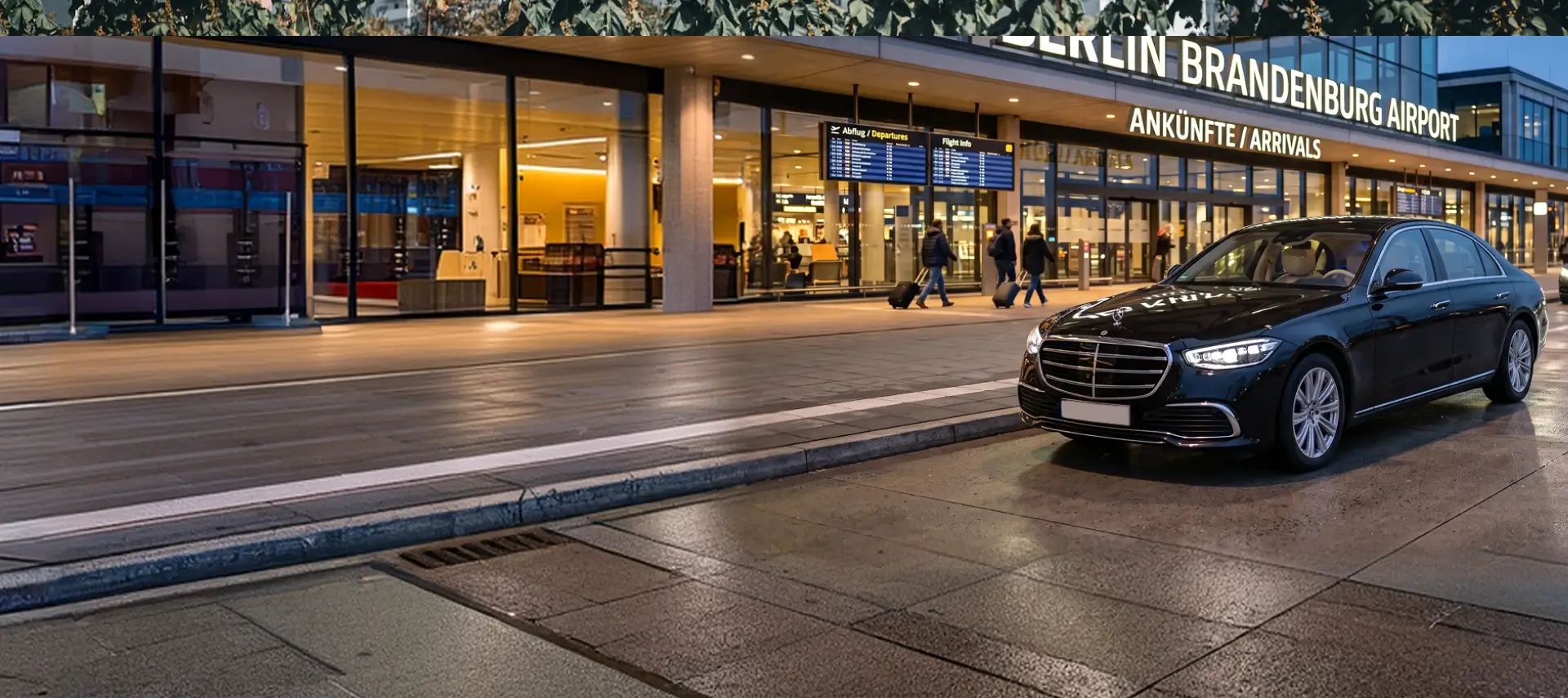 Luxury black Mercedes-Benz limousine in Berlin